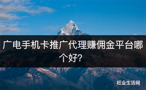 广电手机卡推广代理赚佣金平台哪个好？