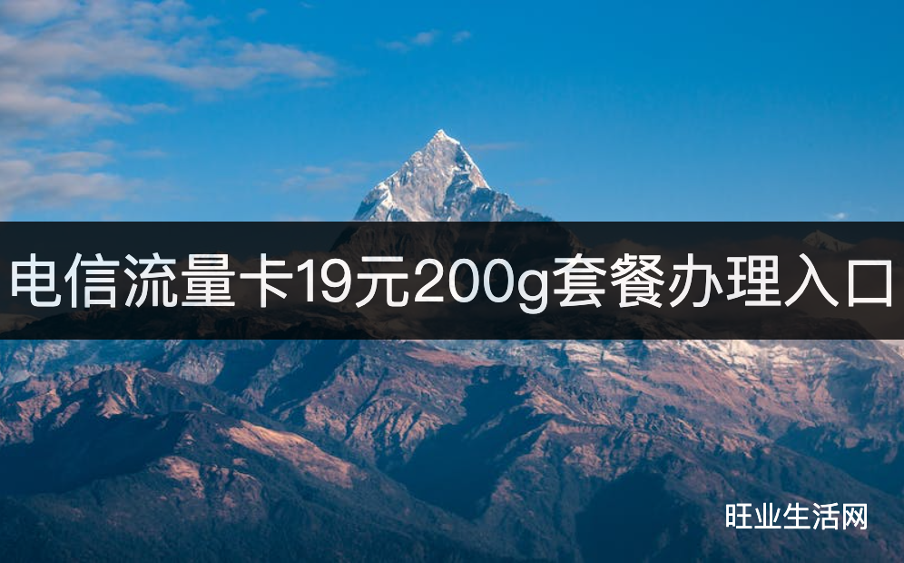 电信流量卡19元200g套餐办理入口