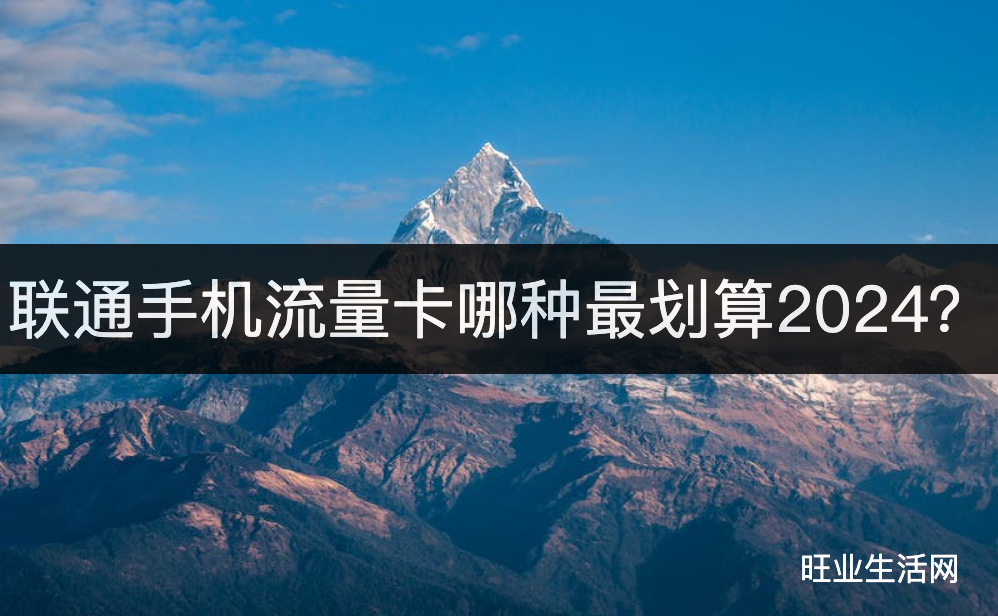 联通手机流量卡哪种最划算2024？十几种19元大流量卡