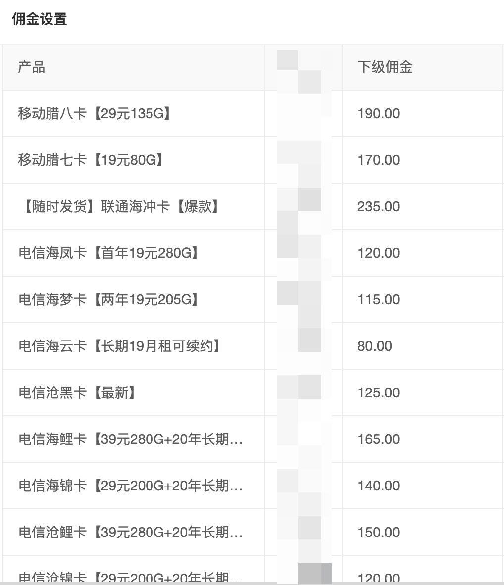 172号卡一级代理佣金图,填写系统邀请码拿高佣金