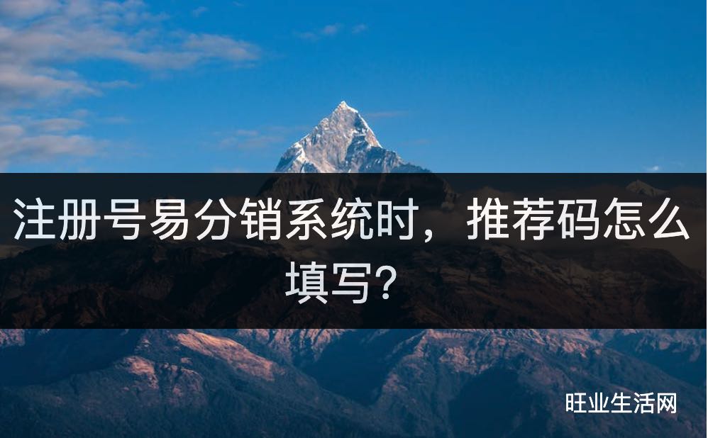 注册号易分销系统时，推荐码怎么填写？