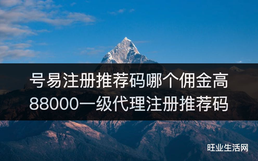 号易注册推荐码哪个佣金高,88000一级代理注册推荐码