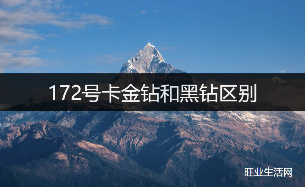 172号卡金钻和黑钻区别:金钻代理推荐码注册优势多